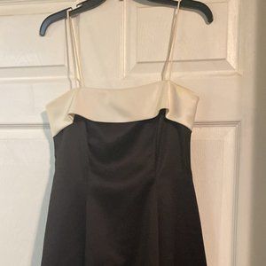 Black and White Formal Dress, Tea Length with Matching Shawl